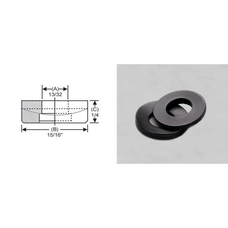 S & W MANUFACTURING Spherical Washer, Fits Bolt Size 3/8 in Steel, Black Oxide Finish TPW-3